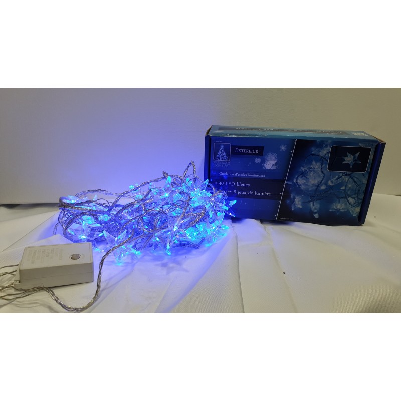 Guirlande lumineuse electrique 40 LED Etoile Blanc , Décoration de